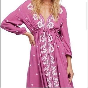 FREE PEOPLE embroidered Fable Maxi Dress L